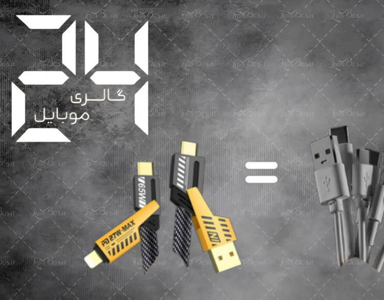 کابل شارژ چهار کاره FLAT WIRE قابلیت شارژ همه مدل گوشی و تبلت