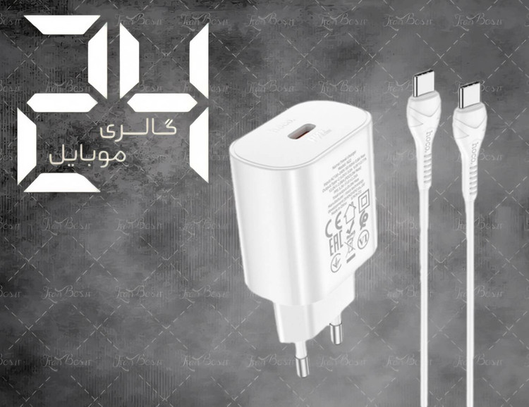 آداپتور شارژ هوکو مدل N22 شارژ 25 واتی به همراه کابل PD شارژ فوق سریع